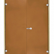 Дверь для сауны Harvia двойная ALU 150х210 прямая Alu/бронза