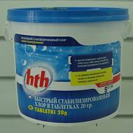 hth Быстрый стабилизированный хлор-шок в таблетках по 20г. 25кг (MINITAB SHOCK) / C800614H9